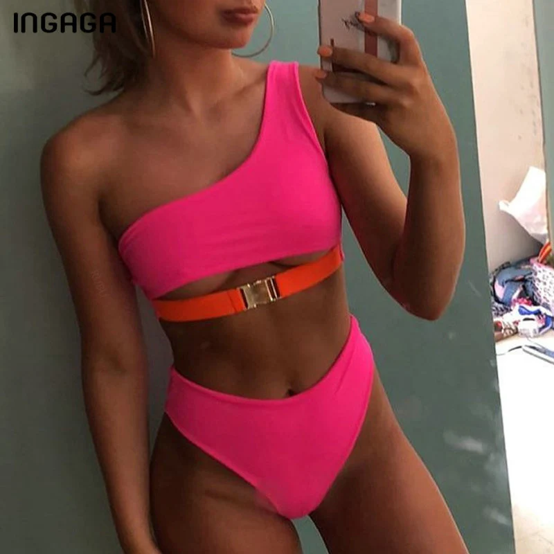 INGAGA High Waist Bikini 2019 Solid Swimwear Women One Shoulder Swimsuit Sexy Buckle Women's Swimming Suit High Cut Swimsuits
INGAGA High Waist Bikini 2019 Solid Swimwear Women One Shoulder Swimsuit Sexy Buckle Women's Swimming Suit High Cut Swimsuits