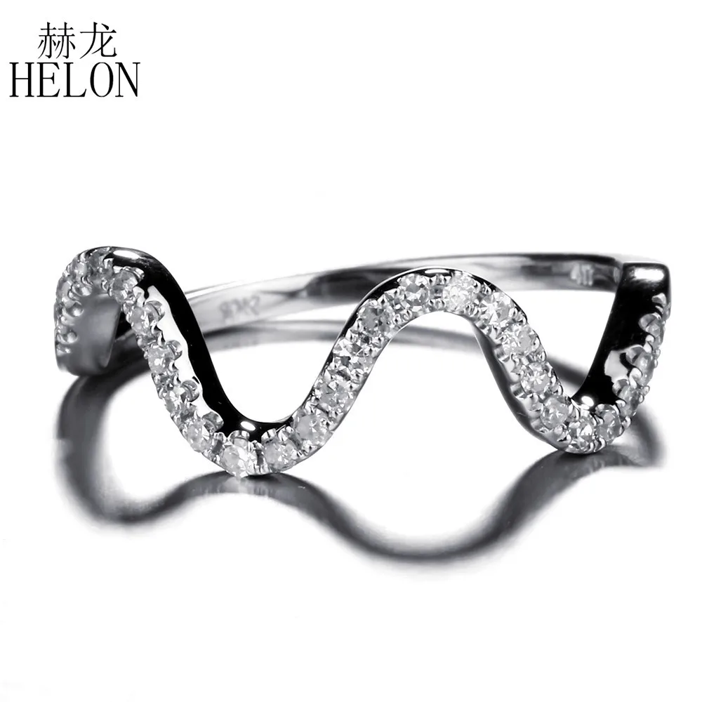 HELON Glittering Solid 10K White Gold 100% Genuine Natural Diamonds Ring Anniversary Wavy Lines Fine Jewelry Wedding Ring Band
HELON Glittering Solid 10K White Gold 100% Genuine Natural Diamonds Ring Anniversary Wavy Lines Fine Jewelry Wedding Ring Band