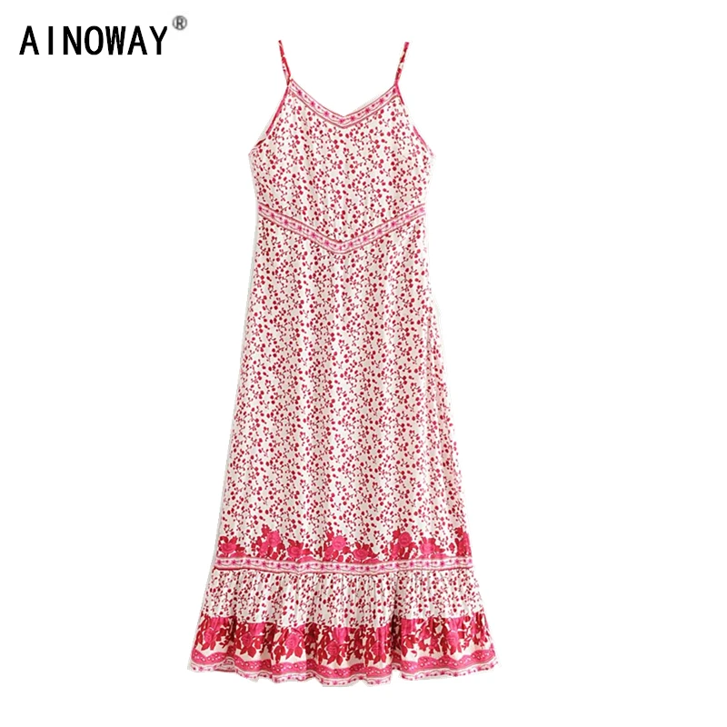 Vintage chic women blue floral print sleeveless beach long Bohemian maxi dress Ladies Summer rayon Boho dress vestidos
Vintage chic women blue floral print sleeveless beach long Bohemian maxi dress Ladies Summer rayon Boho dress vestidos