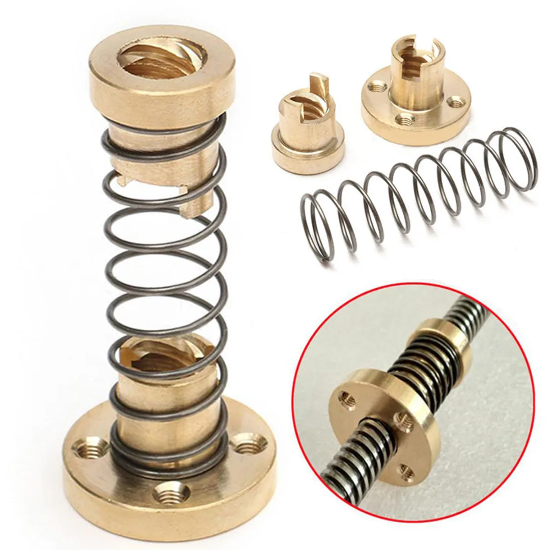 1 Set Brass Elimination Gap Nut T8 Anti Backlash Spring Loaded Nut For 2mm Acme Threaded Rod Lead Screws
1 Set Brass Elimination Gap Nut T8 Anti Backlash Spring Loaded Nut For 2mm Acme Threaded Rod Lead Screws