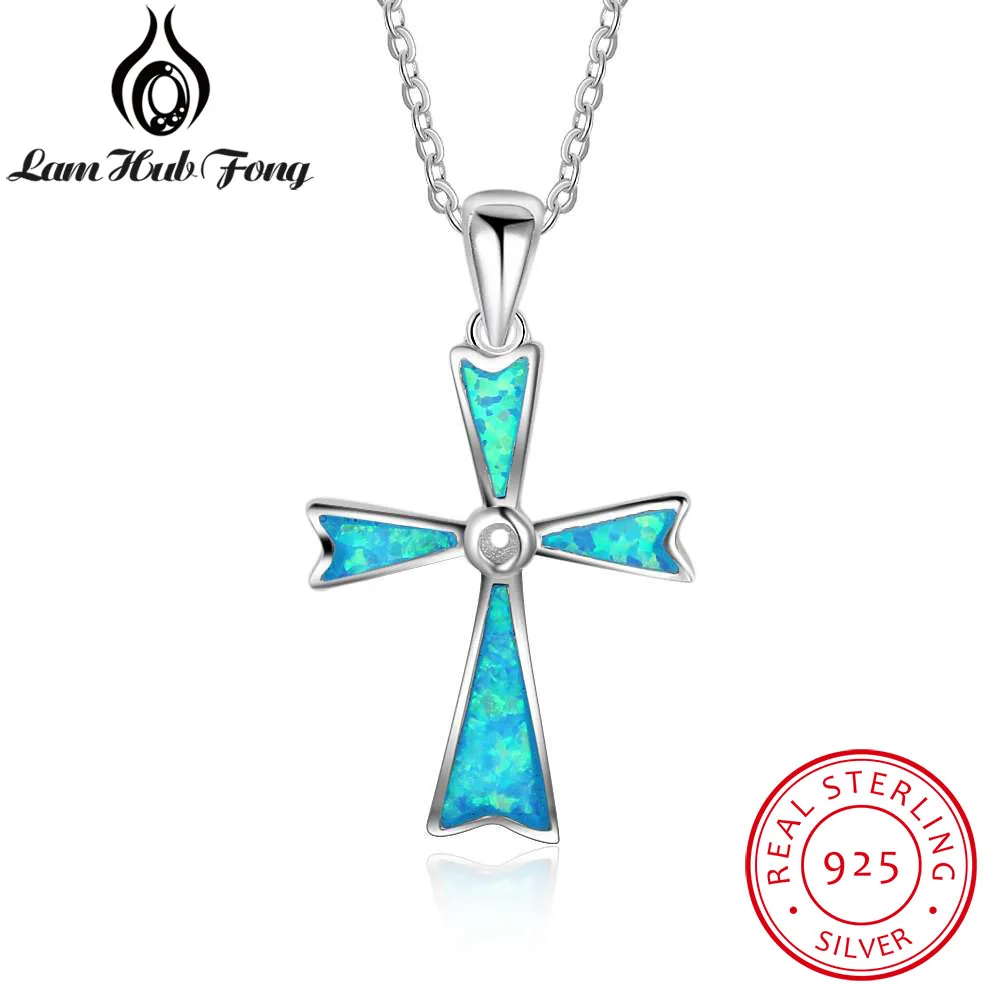 Genuine 925 Sterling Silver Cross Necklaces & Pendants Blue Fire Opal Necklace Women Necklace Jewelry Gifts (Lam Hub Fong)
Genuine 925 Sterling Silver Cross Necklaces & Pendants Blue Fire Opal Necklace Women Necklace Jewelry Gifts (Lam Hub Fong)