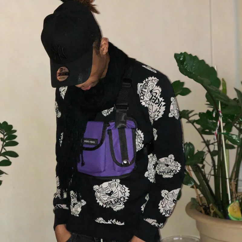 Fashion Chest Rig Bag Functional Hip Hop Streetwear Vest Street Cross Shoulder Bags Tactical Chest Waist Bags Kanye West Purple
Fashion Chest Rig Bag Functional Hip Hop Streetwear Vest Street Cross Shoulder Bags Tactical Chest Waist Bags Kanye West Purple