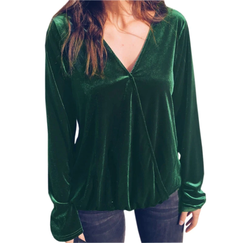 Women Velvet V-neck Blouse Black Shirts Office Lady Winter Blouses Casual Femme Blusas Loose Soft Plus Size Women Shirts
Women Velvet V-neck Blouse Black Shirts Office Lady Winter Blouses Casual Femme Blusas Loose Soft Plus Size Women Shirts