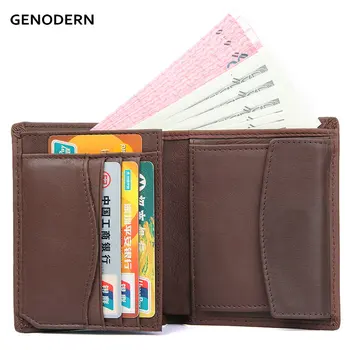 GENODERN Cow Leather Wallet for Men with Coin Purse Cowhide Male Wallet Vertical Male Purse Carteira Masculina Men Wallets
GENODERN Cow Leather Wallet for Men with Coin Purse Cowhide Male Wallet Vertical Male Purse Carteira Masculina Men Wallets