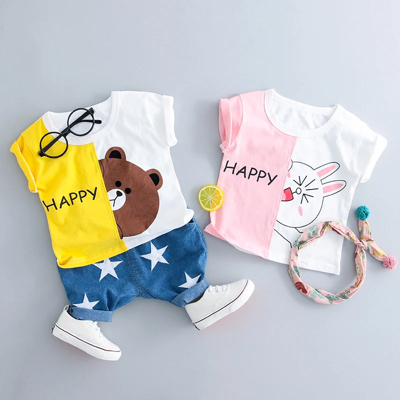 WENWENDEXINGFU Summer Boy Girl Clothing Sets Infant Clothes Suits Stitching Color T Shirt Denim Shorts Kid Child Clothes Suits
WENWENDEXINGFU Summer Boy Girl Clothing Sets Infant Clothes Suits Stitching Color T Shirt Denim Shorts Kid Child Clothes Suits
