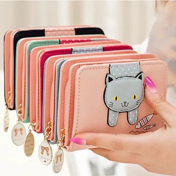 10PCS / LOT Cute Cat Women Short Wallet and Purse Small Zipper Girls Wallet Fashion PU Leather Female Coin Purse Card Holder Bag
10PCS / LOT Cute Cat Women Short Wallet and Purse Small Zipper Girls Wallet Fashion PU Leather Female Coin Purse Card Holder Bag