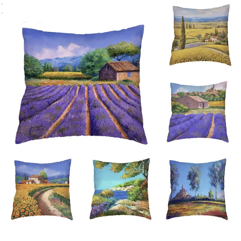 Romantic Rustic Cushion Cover Polyester Peach Skin Classical Oil Painting Lavender Sunflower Warm Style Pillow Home Decoration
Romantic Rustic Cushion Cover Polyester Peach Skin Classical Oil Painting Lavender Sunflower Warm Style Pillow Home Decoration