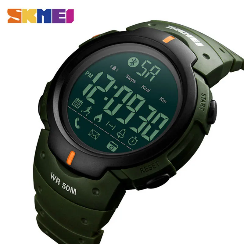 

SKMEI Men's Sport Smart Watch Brand Fashion Pedometer Remote Camera Calorie Bluetooth Smartwatch Reminder Digital Wristwatches