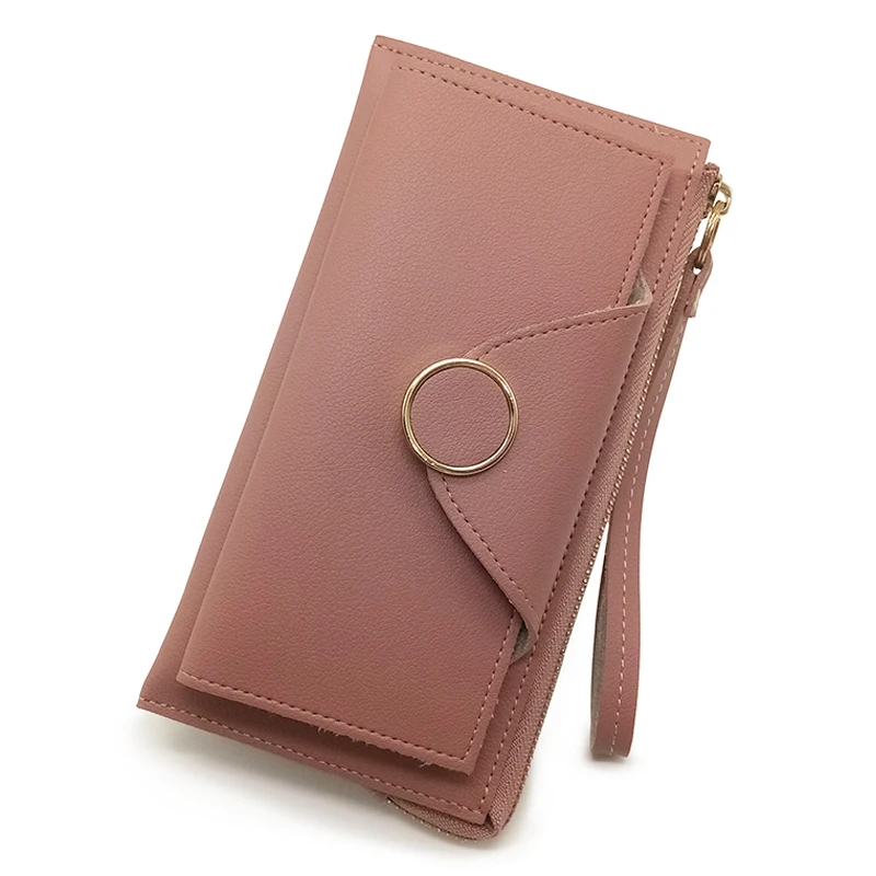 

Women Wallet Leather Money Pocket Long Female Purse Phone Clutch Bag Wristlet Zipper Hasp Card Holder Coins Purses Girls Casual