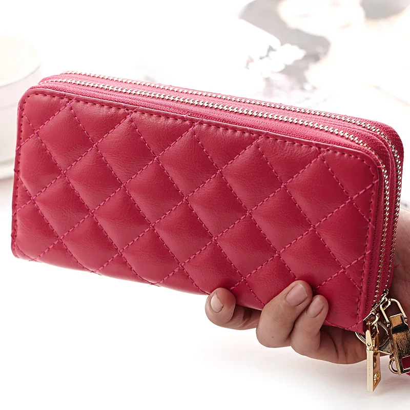 DANJUE Genuine Leather Long Wallet WoMens Clutch Purse Diamond Lattice ID Card Holder Wrist Hand Bag For Ladies
DANJUE Genuine Leather Long Wallet WoMens Clutch Purse Diamond Lattice ID Card Holder Wrist Hand Bag For Ladies