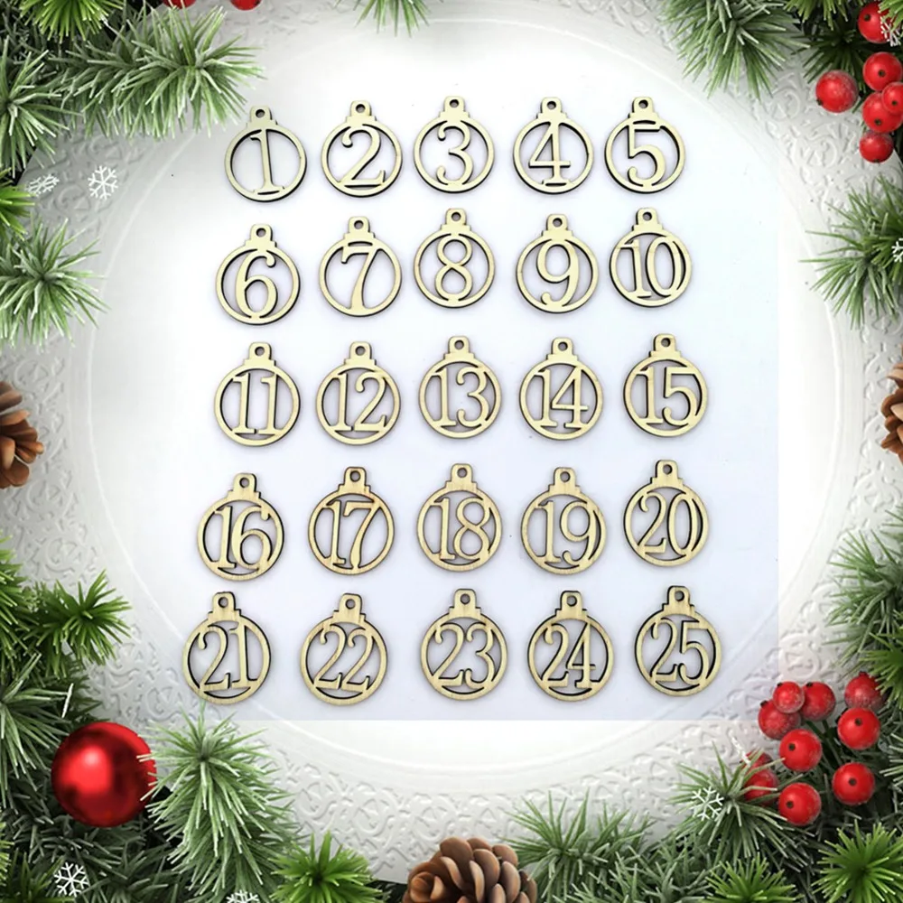 25pcs 1-25 Wooden Christmas Advent Calendar Gift Tags Number Gift Tags Christmas Countdown Tags Christmas decoration
25pcs 1-25 Wooden Christmas Advent Calendar Gift Tags Number Gift Tags Christmas Countdown Tags Christmas decoration