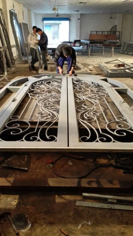 Image Shanghai China factory producing wrought Iron doors high quality export to U.S ,model hench ad24