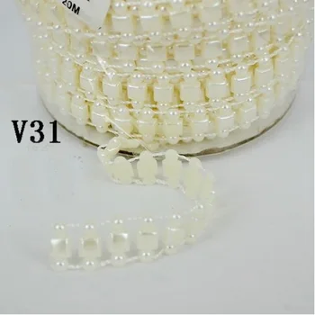 

1 Spool 15 Meters 12mm Width Ivory/White ABS Pearl Garland For Wedding Party Centerpiece Hanging Chain Decoration V31