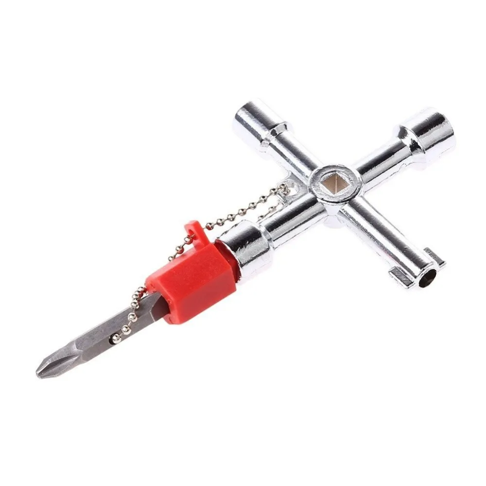 4 in 1 Portable Key Wrench Cross Switch Universal Control Cabinet Key Locksmith Tool
4 in 1 Portable Key Wrench Cross Switch Universal Control Cabinet Key Locksmith Tool
