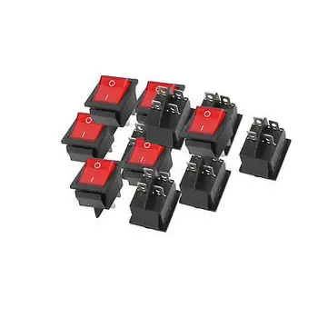 AC 16A/250V 20A/125V 4 Terminal Red Light I/O SPST Boat Rocker Switch 10 Pcs KCD4-201N
AC 16A/250V 20A/125V 4 Terminal Red Light I/O SPST Boat Rocker Switch 10 Pcs KCD4-201N