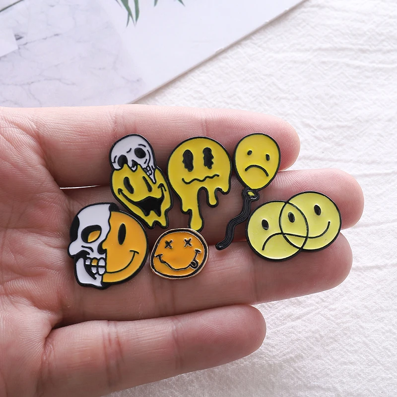 9 Styles I Am Not Happy Emoji Enamel Pins Summer Hot To Deformation Melted Avocado Skull Face Brooches Denim Shirt Lapel Pins
9 Styles I Am Not Happy Emoji Enamel Pins Summer Hot To Deformation Melted Avocado Skull Face Brooches Denim Shirt Lapel Pins
