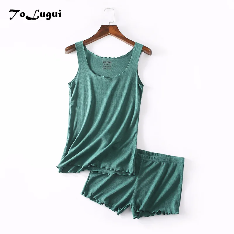 Sexy Thread Women Shorts Pajamas Suit Soft sleeveless Vest Homewear Female Summer Pajamas
Sexy Thread Women Shorts Pajamas Suit Soft sleeveless Vest Homewear Female Summer Pajamas