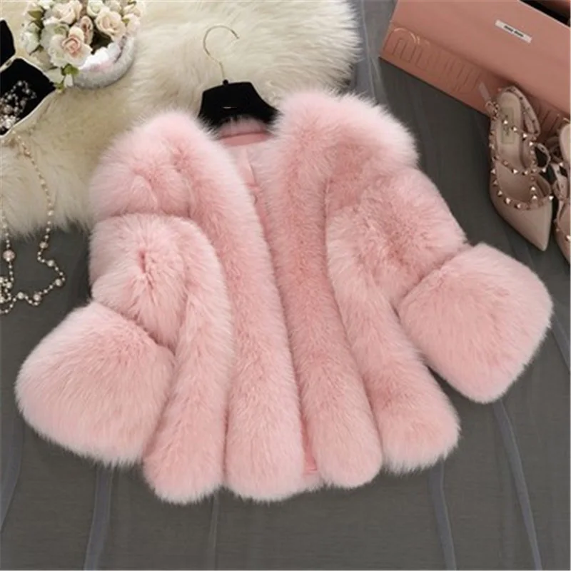 2018 Plus Size Women Autumn Winter Luxury Imitation Fox Fur Coat Short Paragraph Seven Sleeves Casual Warm Casaco De Pele A853
2018 Plus Size Women Autumn Winter Luxury Imitation Fox Fur Coat Short Paragraph Seven Sleeves Casual Warm Casaco De Pele A853