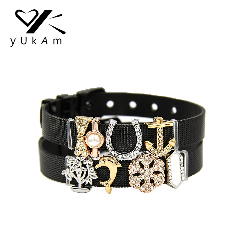 YUKAM Jewelry Crystal Slider Bowknot Dolphin Snowflake Anchor Life Tree Slide Charms Keeper for Bracelets DIY Accessories Making
YUKAM Jewelry Crystal Slider Bowknot Dolphin Snowflake Anchor Life Tree Slide Charms Keeper for Bracelets DIY Accessories Making