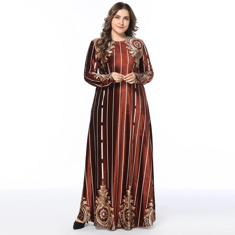 New Winter Abaya Muslim Velvet Maxi Dress Arabic Abayas Bronzing Pakistani Dubai Islamic Striped Print Warm Dresses Wine vestido
New Winter Abaya Muslim Velvet Maxi Dress Arabic Abayas Bronzing Pakistani Dubai Islamic Striped Print Warm Dresses Wine vestido