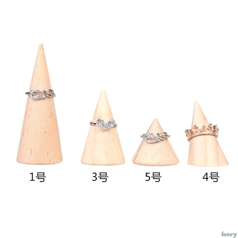 Natural Unpainted Wooden Ring Jewelry Display Rack Stand Cone Shape Holder Organizer
Natural Unpainted Wooden Ring Jewelry Display Rack Stand Cone Shape Holder Organizer