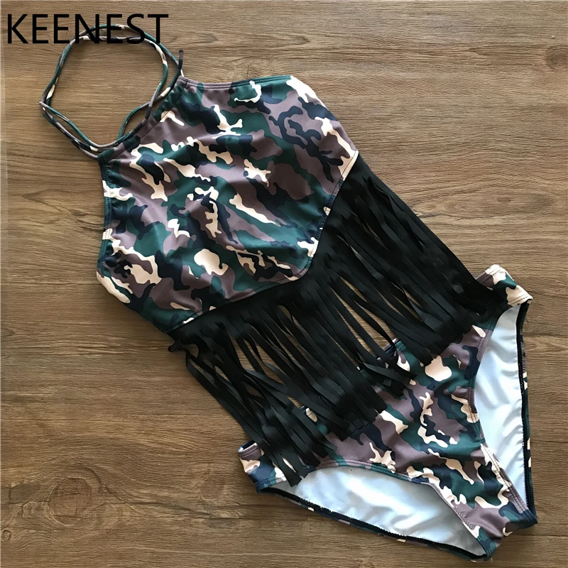 KEENEST 2018 Новый с бахромой треугольные купальники разрезом пляжный купальник