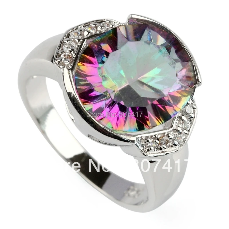 SHUNXUNZE wedding rings for men and women alliance Rainbow Mystic stone and White Cubic Zirconia Rhodium Plated R786 size 6 8 9
SHUNXUNZE wedding rings for men and women alliance Rainbow Mystic stone and White Cubic Zirconia Rhodium Plated R786 size 6 8 9