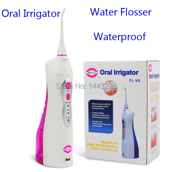 

YASI FL-V8 Oral Irrigator Portable Waterproof Water Flosser Pink and Blue Dental Water Jet