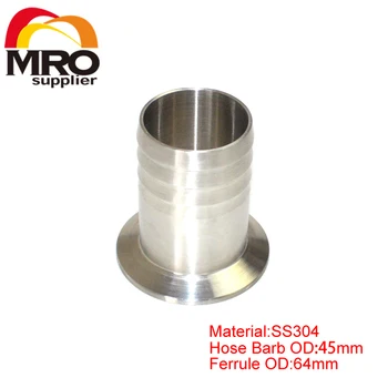 1-3/4" 45mm Sanitary Hose Barb Pipe Fitting Tri Clamp Type 64mm Ferrule Quick Connector Stainless Steel SS 304 SSH45
1-3/4" 45mm Sanitary Hose Barb Pipe Fitting Tri Clamp Type 64mm Ferrule Quick Connector Stainless Steel SS 304 SSH45