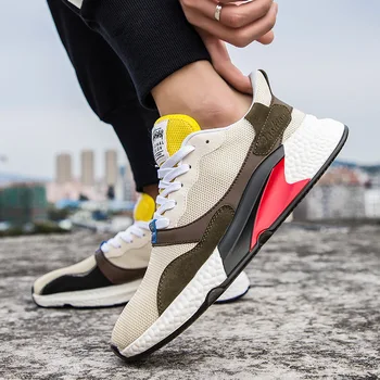 Men Sneakers 2019 Hot Sale Colors Mixed Leather Air Mesh Outdoor Soft Elastic PU bottom Lace-up Casual Men Shoes tenis masculino
Men Sneakers 2019 Hot Sale Colors Mixed Leather Air Mesh Outdoor Soft Elastic PU bottom Lace-up Casual Men Shoes tenis masculino