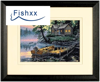 Fishxx Cross Stitch Kit C735 Landscape Forest Pastoral Morning Hut and Boat Study Living Room Hanging Painting Hand Sewing
Fishxx Cross Stitch Kit C735 Landscape Forest Pastoral Morning Hut and Boat Study Living Room Hanging Painting Hand Sewing