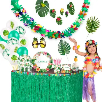 Banner Ballons Tableware Hawaiian Party Decoration Palm Leaves Tropical Party Decor Flamingo Summer Jungle Safari Party Supplies
Banner Ballons Tableware Hawaiian Party Decoration Palm Leaves Tropical Party Decor Flamingo Summer Jungle Safari Party Supplies