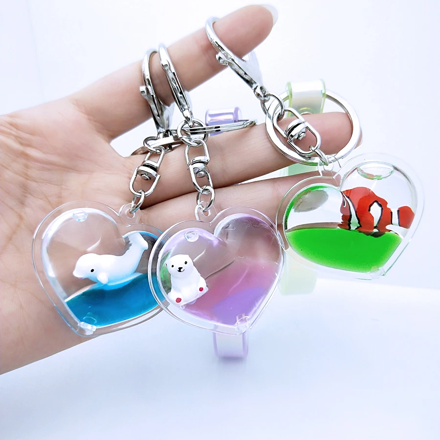 Heart Shape Moving Glitter Quicksand Liquid Ocean Animal World Unicorn Keyring PU Leather Key Chain Couples Women Gift Keychain
Heart Shape Moving Glitter Quicksand Liquid Ocean Animal World Unicorn Keyring PU Leather Key Chain Couples Women Gift Keychain