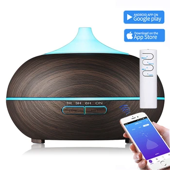550ml Remote wifi Control Ultrasonic Air Humidifier Aroma Essential Oil Diffuser with Wood Grain 7 Color Changing LED Light Home
550ml Remote wifi Control Ultrasonic Air Humidifier Aroma Essential Oil Diffuser with Wood Grain 7 Color Changing LED Light Home