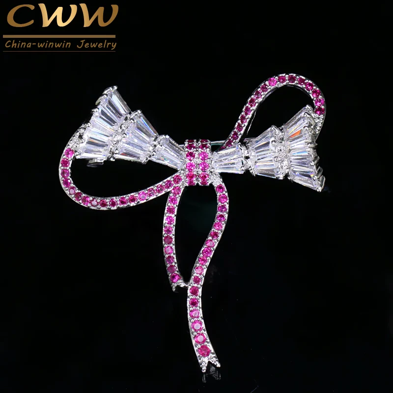CWWZircons New Fashion Geometric Rose Red Cubic Zirconia Stone Silver Color Lovely Bowknot Ladies Brooches Jewelry Gift BH003
CWWZircons New Fashion Geometric Rose Red Cubic Zirconia Stone Silver Color Lovely Bowknot Ladies Brooches Jewelry Gift BH003