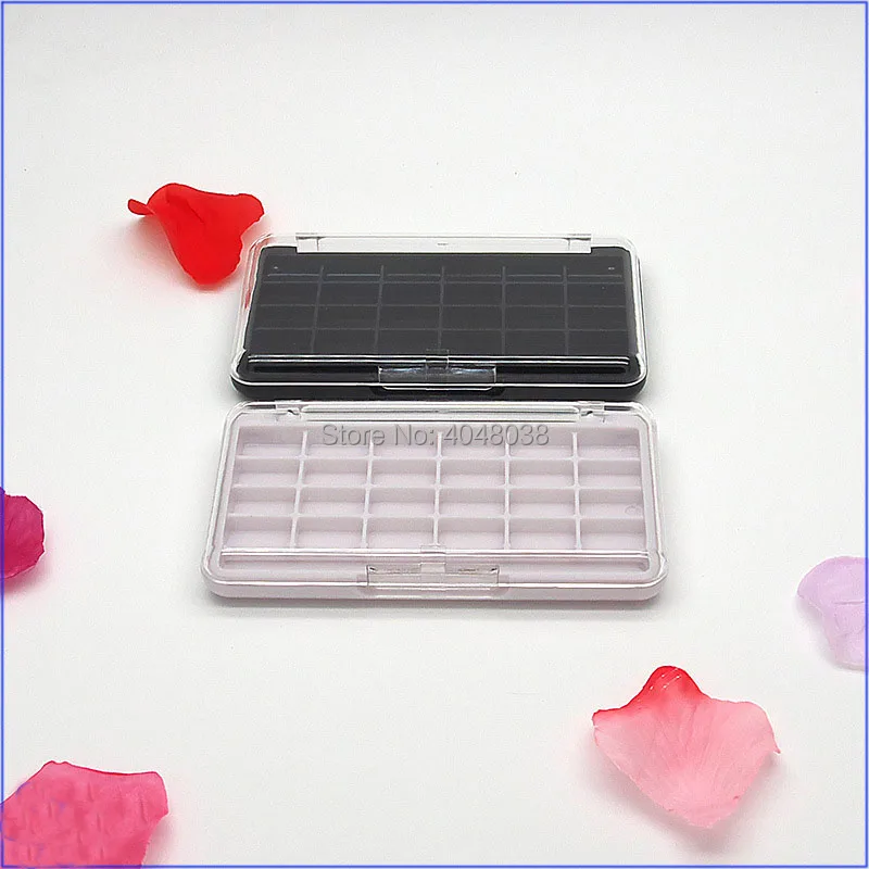 Cosmetic Tool 24 Colors Eye Shadow Palette Transparent cover Empty Eyeshadow Compact Lipstick Packing Box Sample Test 30 pcs