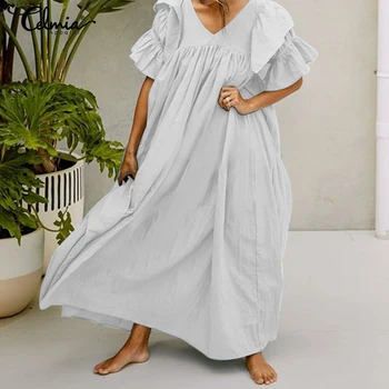 Plus Size Sundress Casual Women Ruffles Long Maxi Dresses Celmia 2019 Summer Sexy V Neck Robe Baggy Pleated Party Vestidos Mujer
Plus Size Sundress Casual Women Ruffles Long Maxi Dresses Celmia 2019 Summer Sexy V Neck Robe Baggy Pleated Party Vestidos Mujer
