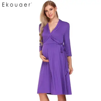 Ekouaer Womens Sleepwear Robe Pajamas 3/4 Sleeve Solid Maternity Nursing Robes Nightgown Nightwear Soft Female Home Clothes
Ekouaer Womens Sleepwear Robe Pajamas 3/4 Sleeve Solid Maternity Nursing Robes Nightgown Nightwear Soft Female Home Clothes