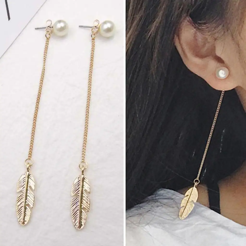 iMUCCI Elegant Simulated Pearls Long Tassel Dangle Earrings For Women Leaf Feather Drop Brincos Bijoux Jewelry Earring
iMUCCI Elegant Simulated Pearls Long Tassel Dangle Earrings For Women Leaf Feather Drop Brincos Bijoux Jewelry Earring