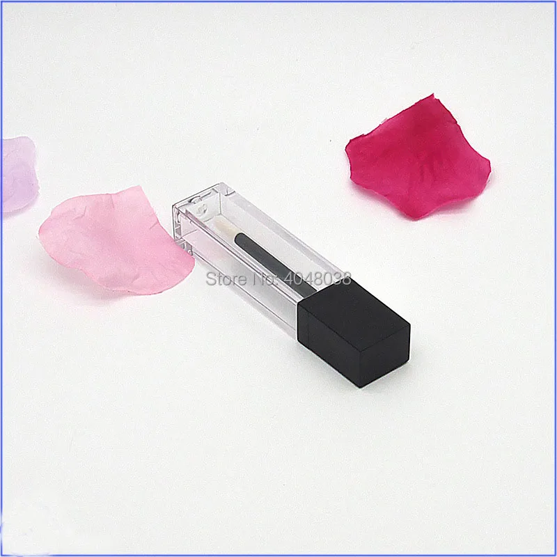 Empty Clear Lip Gloss Tubes Lip Balm Plastic Cosmetic Compact DIY 7ml Lip Glaze Tubes with Brush Transparent Refillable Bottles