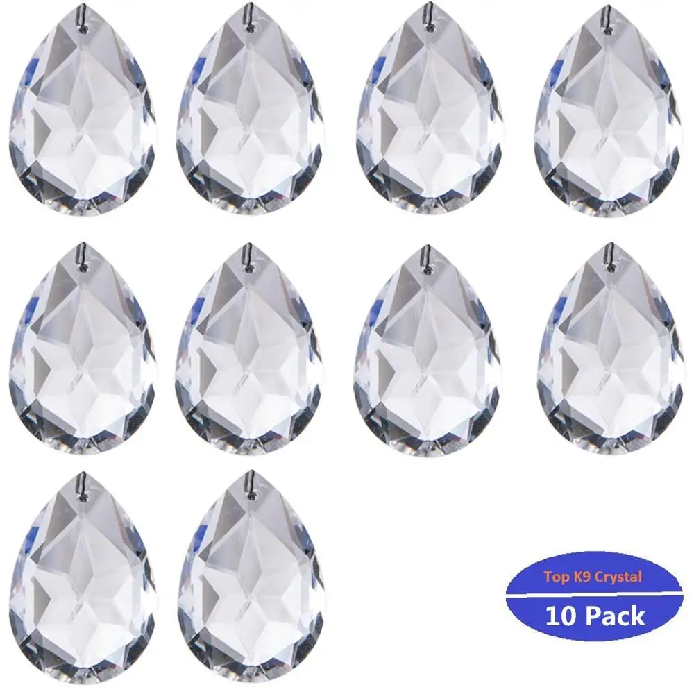 H&D 10pcs 50mm Clear Crystal Faceted Chandelier Prisms Drop Pendants Lamp Candle Holders Parts (cut face water drop shape) 
H&D 10pcs 50mm Clear Crystal Faceted Chandelier Prisms Drop Pendants Lamp Candle Holders Parts (cut face water drop shape)