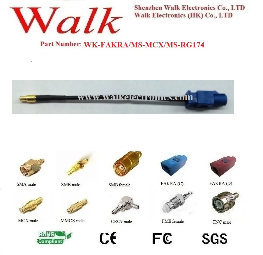 FAKRA male MCX male rg174 cable, MCX FAKRA cable, long type FAKRA male rg174 cable
FAKRA male MCX male rg174 cable, MCX FAKRA cable, long type FAKRA male rg174 cable