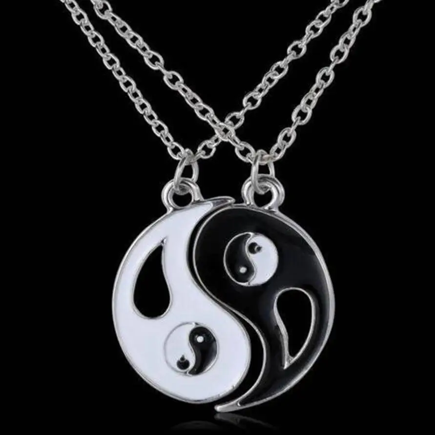 Модные ювелирные изделия винтажные эмалированные Подвески Ying Yang ожерелье с