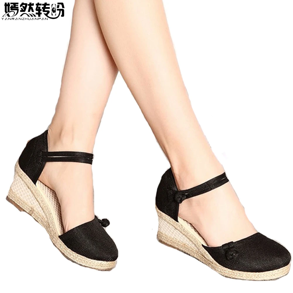 Vintage Summer Women Sandals Casual Linen Canvas Wedge Sandals Soft Ankle Strap Med Heel Platform Pump Shoes Woman
Vintage Summer Women Sandals Casual Linen Canvas Wedge Sandals Soft Ankle Strap Med Heel Platform Pump Shoes Woman