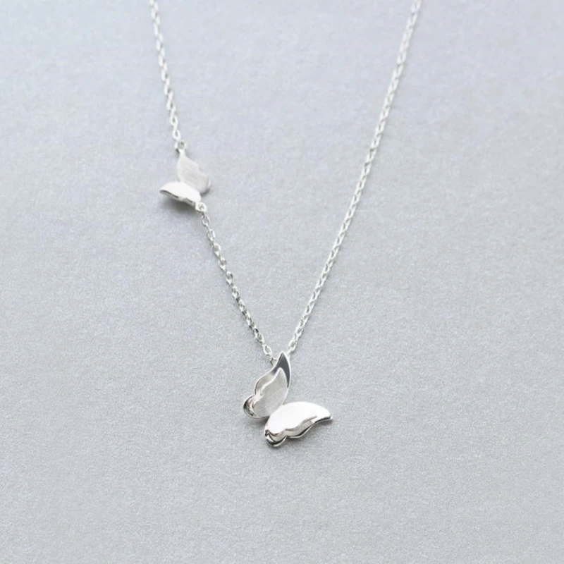 Handmade Korean Sweet Double Butterfly Short Clavicle Chain 925 Sterling Silver Temperament Female Necklace SNE124
Handmade Korean Sweet Double Butterfly Short Clavicle Chain 925 Sterling Silver Temperament Female Necklace SNE124