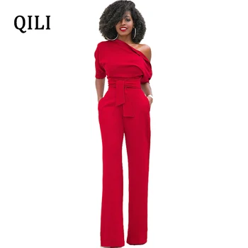 QILI Women Off Shoulder Jumpsuits 2019 Spring Summer Short Sleeve Slim Waist Solid Wide Leg Jumpsuit Womens Overall
QILI Women Off Shoulder Jumpsuits 2019 Spring Summer Short Sleeve Slim Waist Solid Wide Leg Jumpsuit Womens Overall