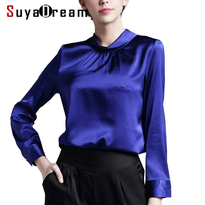Real SILK blouse Women stand collar long sleeve Satin Silk Solid Blusas femininas Office lady STRETCH Plus size 2019 Spring
Real SILK blouse Women stand collar long sleeve Satin Silk Solid Blusas femininas Office lady STRETCH Plus size 2019 Spring