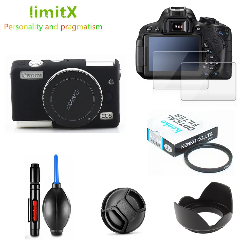 Full Protect Kit Screen Protector Camera case UV Filter Lens hood Cap Cleaning pen Air Blower for Canon EOS M100 15-45mm lens
Full Protect Kit Screen Protector Camera case UV Filter Lens hood Cap Cleaning pen Air Blower for Canon EOS M100 15-45mm lens
