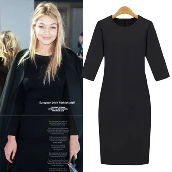 Autumn Large Yards Medium Style Knee-Length Slim Round Neck Solid Color All Matched Package Hip Dress Packet Hip Women's Dress
Autumn Large Yards Medium Style Knee-Length Slim Round Neck Solid Color All Matched Package Hip Dress Packet Hip Women's Dress