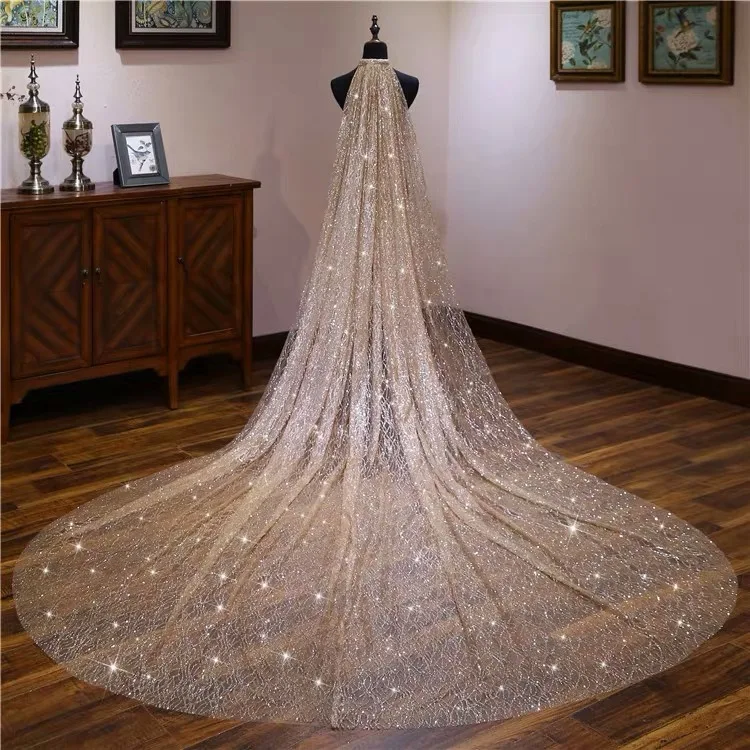Gold Blingbling Glitters Bridal Veils Luxury Wedding Veil Bride 3*3.5Meters Long Cathedral Veil With Comb Peigne Mariage
Gold Blingbling Glitters Bridal Veils Luxury Wedding Veil Bride 3*3.5Meters Long Cathedral Veil With Comb Peigne Mariage
